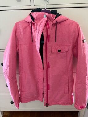 Roxy Black Jacket with Pink Hood Trim